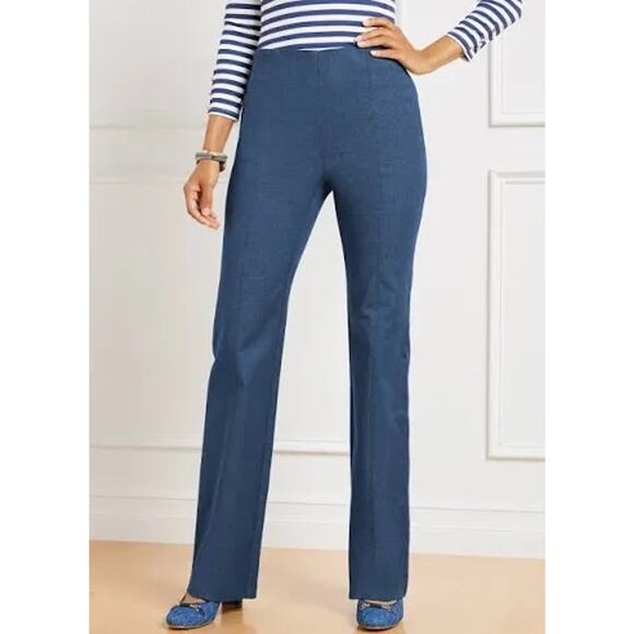 Talbots Plus Blue Office Career Work Office Portland Straight Leg Trouser 24W - Picture 1 of 14